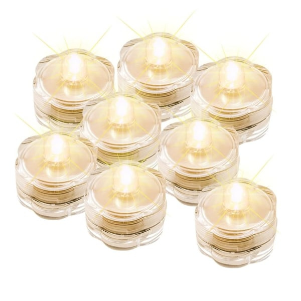 {hw}12 LED Varmelys med Timer, Elektrisk Flimrende Batteri