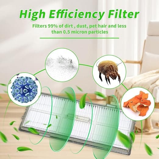 6-pack filterbytesats, kompatibel med S8/S8+/S8 Pro Ultra/S7/S7 MaxV/S7 MaxV Ultra/S7 Pro Ultra robotdammsugare
