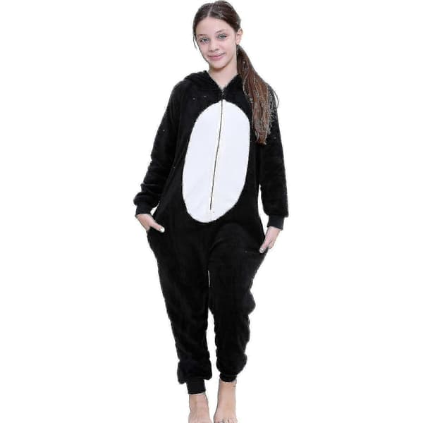 Børne Unisex Super Blød Fleece Pingvin Onesie - God Penguin 7-8 Years