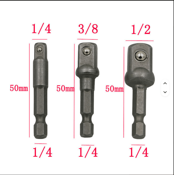 Hex Skaft til Firkant Drev Adapter Konverteringsstang til Fastgørelse af Elektriske Vind Batch Forbindelser med 1/4\" 3/8\" 1/2\" Topnøgle Bits