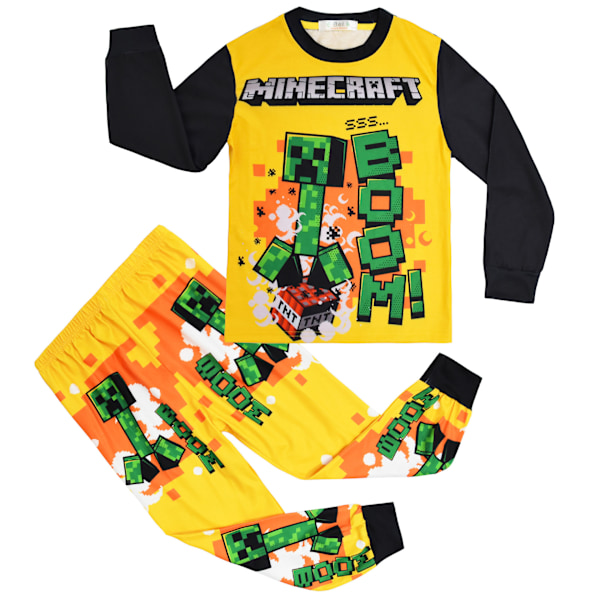 Minecraft Kläder 110-150 Barn Långärmad Hemmakläder Set{F2} 130