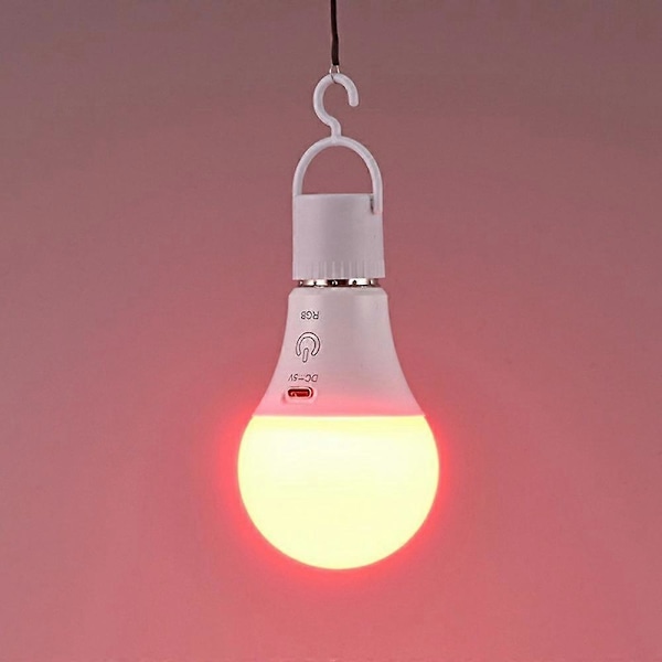 E27 RGB Uppladdningsbar Lampa med Fjärrkontroll och Timer Dimbar Touchkontroll 2700 12