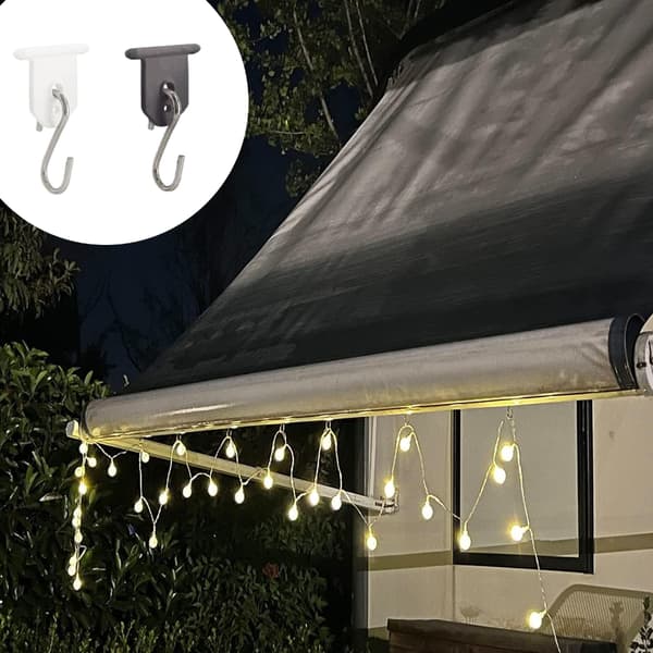 Markiskrokar för lampor Camping Markistillbehör Hängare S-formad krokset Vit(f2) White 20