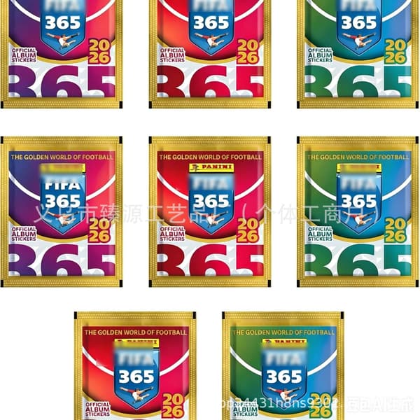 Vuoden 2026 MM-kisat – 8 pakkausta Panini FIFA 365 -tarroja