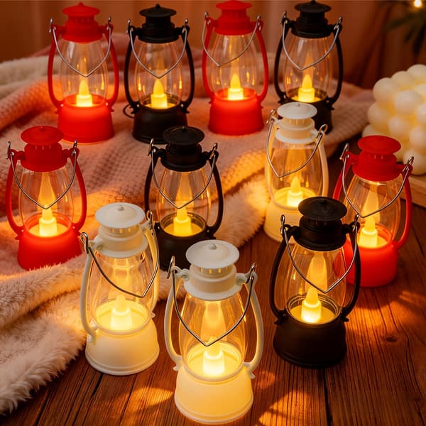 4-pack mini LED-lyktor batteridrivna heminredning inomhus jul fest sovrum stämningsbelysning 4pcs Red