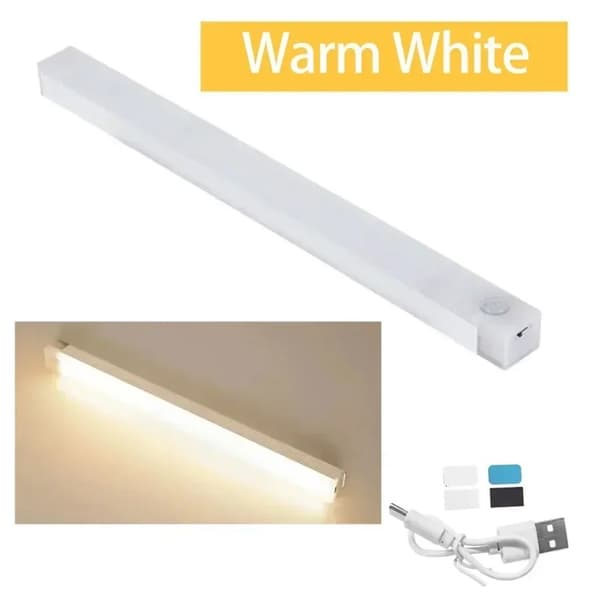 USB LED Rörelsesensor Ljuslist – Magnetisk Garderobsskåp Under Skåp Lampa*Vitt ljus*30CM White light 30CM