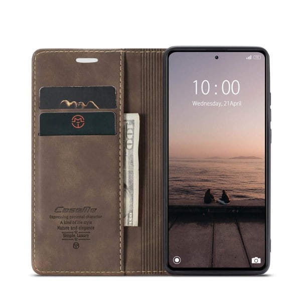 CaseMe Lompakkokotelo korttipaikalla Xiaomi Redmi Note 12 Pro 5G Kahvi