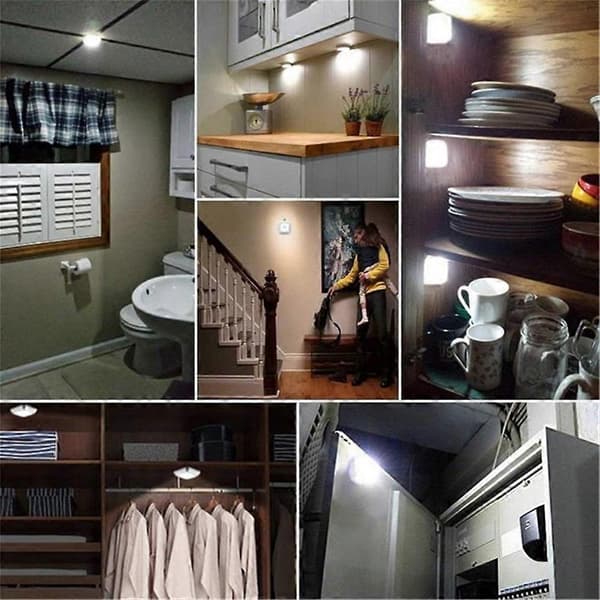 3 stk./sæt Trekant Bevægelsessensor Lys Enkel Smart Home Mode Sengelampe Kreativ Magnetisk Sensor LED Natlys White