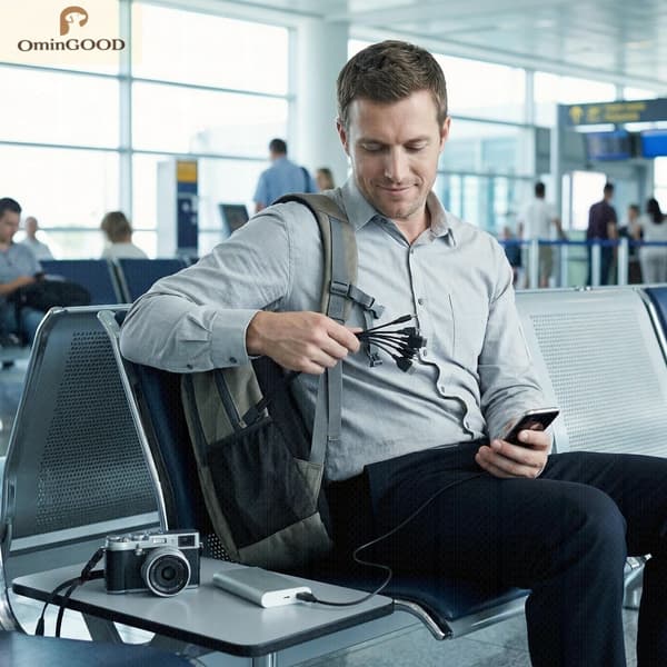Bærbar 10-i-1 multifunksjons USB-ladekabel universell multiplugg telefonladerkabel kompatibel med alle Android-smarttelefoner 1pcs No