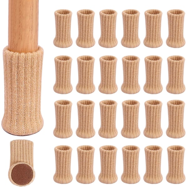 24 stk. - Stolestrømper Khaki til stoleben, møbelben, skridsikre puder til passer 4\"-7cm\" diameter stoleben{F2]