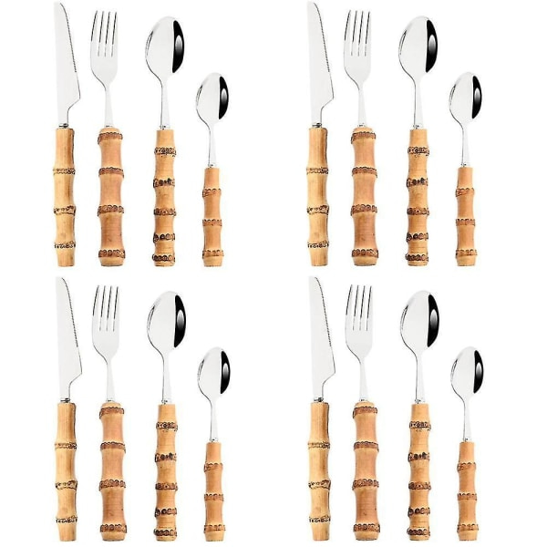 Bambu Creative Handle Design Ruokailuvälinesetti 16-osainen ruostumaton teräs Wester{f2}