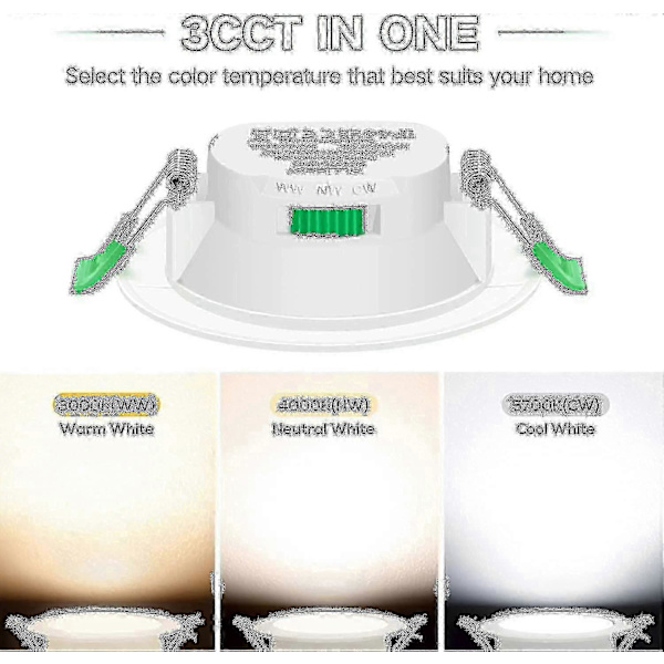 12 st 7w Vit LED Downlight Infällda Taklampor Smal Spot Light