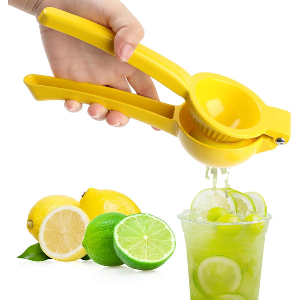 -Juice extractor - manuell - citruspress - citronpress - zinklegering - diameter 7 cm - gul