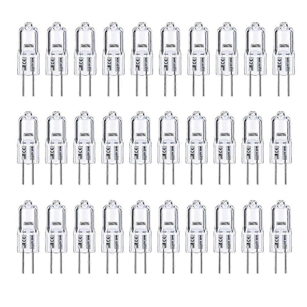 G4 Glödlampa, 20-pack Halogen G4 12V 20W med G4 Bi-Pin Sockel, Hög Ljusstyrka G4 Glödlampa 12V 300LM för Skåpbelysning - WELLNGS