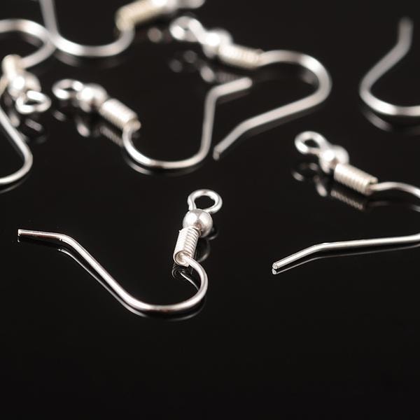 REA ___ 500 st. Nickel- och blyfria platinapläterade örhängeskrokar 18 mm.{F2}