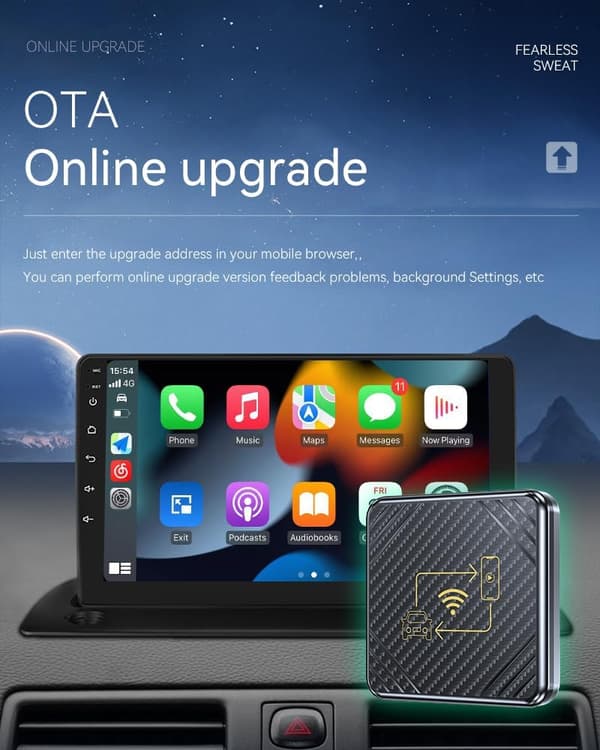 2025 2 i 1 Trådløs CarPlay Android Auto Adapter Bilspill USB A USB C Skjøteledning Plug Play Kompatibel med iOS 10 Android 11 Lav Latens