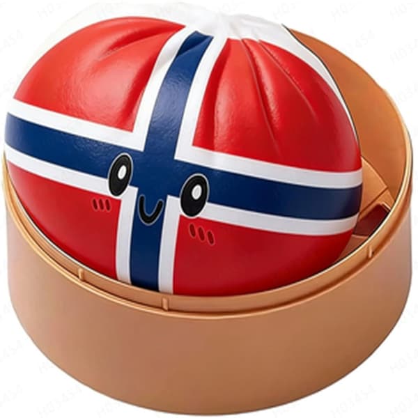2026 VM Norge Flag Dumpling Squishy Legetøj Blød Bolle Stressaflastning Fodboldfan Gave