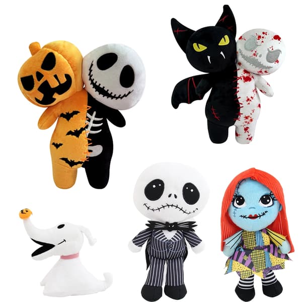 25 cm The Nightmare Before Christmas Skelett Pumpa Plyschdocka Halloween Skräck Animationsleksak för Barnpresent WHITE