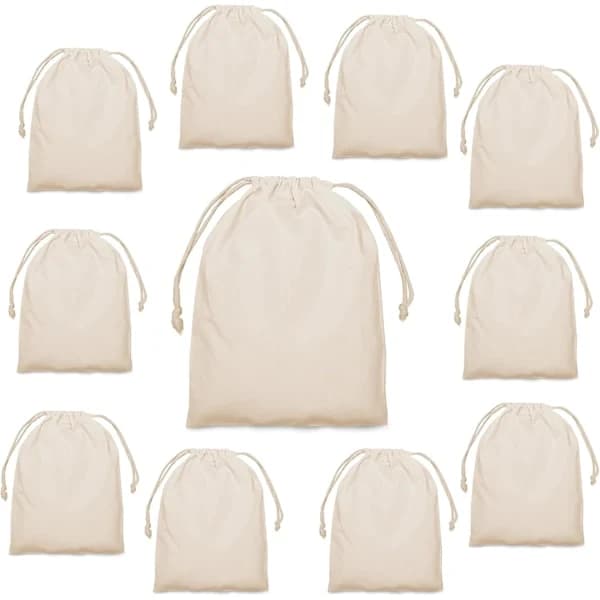10 små tygpåsar för målning, minipåsar för presenter beige 27*34cm[co]{hw}