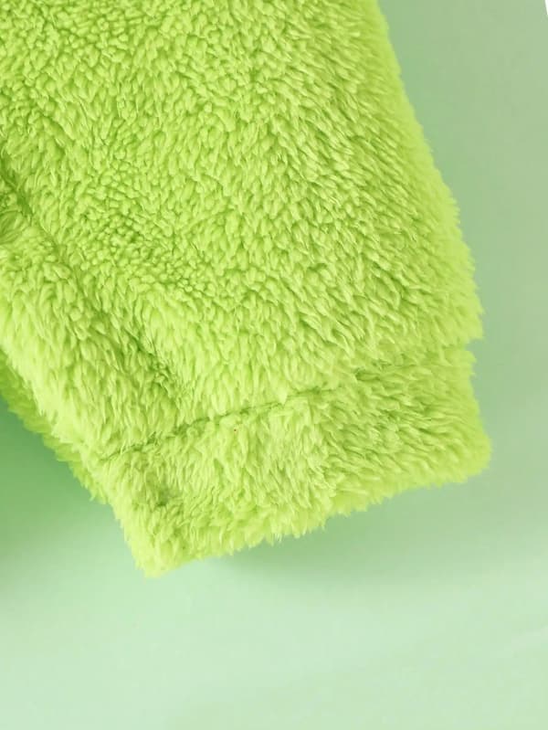 Pikkupojan hirviöaiheinen hupullinen pehmohaalari demoninkorvilla green 6-9M