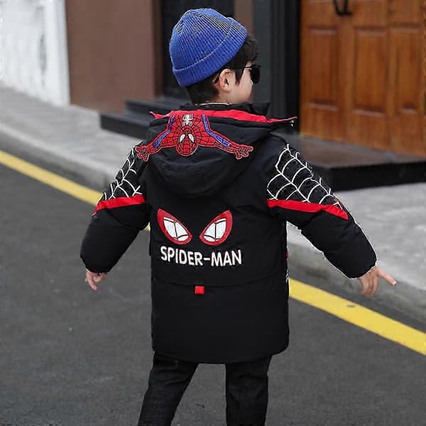 Spider-Man Jakke med Hette Barn Vinter Varm Frakk 110cm (3-4 år){wh}