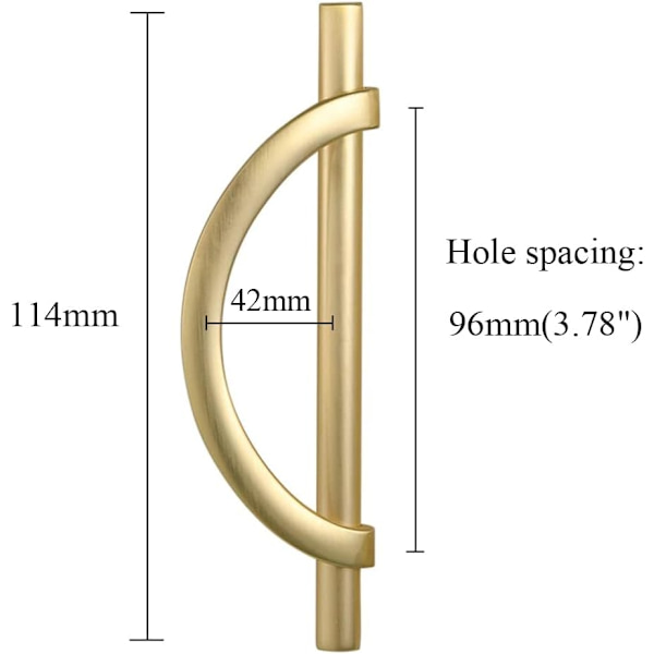 Gylne skaphåndtak (96 mm)