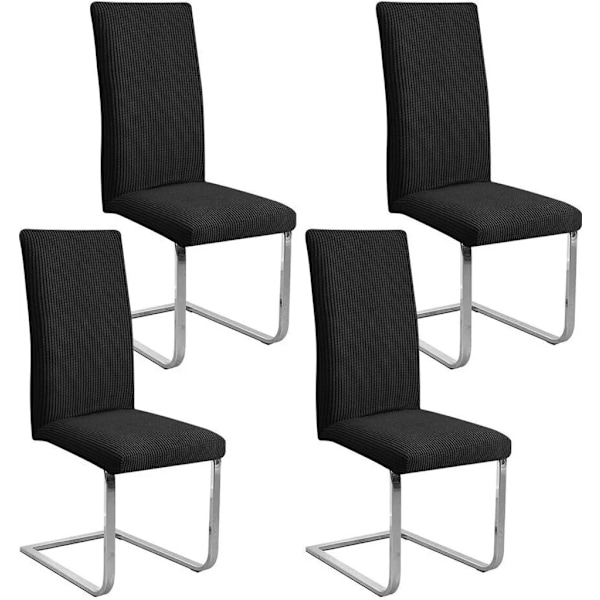 4-pack stolsöverdrag, stretch stolsöverdrag, pallöverdrag, matstolsöverdrag, svarta universella stretch stolsöverdrag