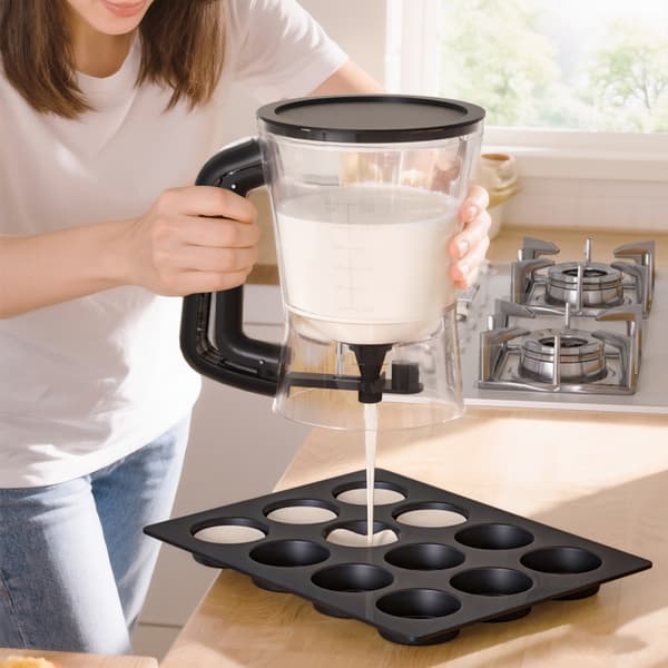 Pannekakerøre-dispenser - Håndholdt traktkopp for cupcakes og baking - Målekoppverktøy