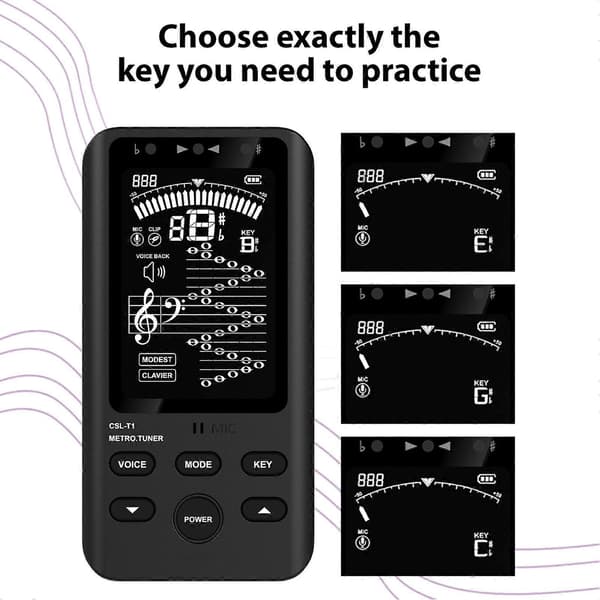 Digital Tuner Tone Generator 410-450Hz Sort 12,5x6,5x2cm 103g