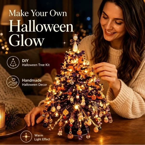 Håndlaget DIY Perlet Juletre Kit Krystallperle Fargerikt Mini Perlevevsett Pedagogisk Glitrende Style E 20cm