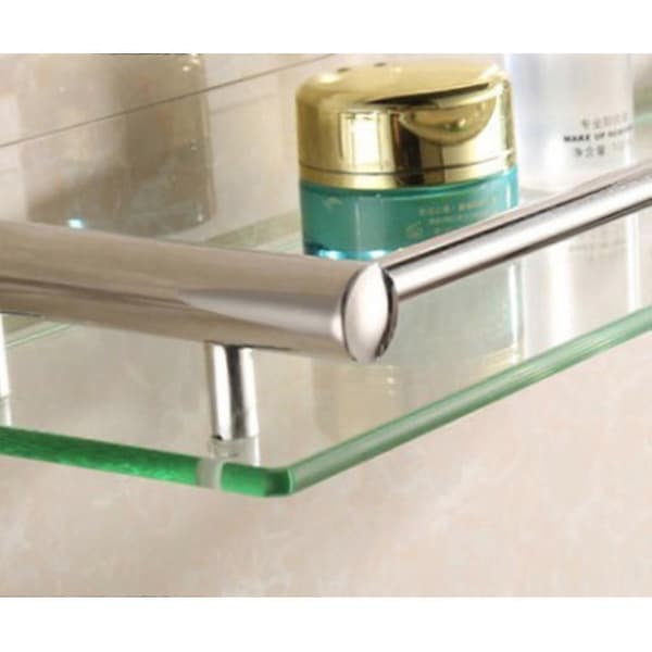 Badrumsglashylla - 1 styck, väggmonterad, aluminium, härdat glas, bredd: 50 cm, inklusive monteringsmaterial