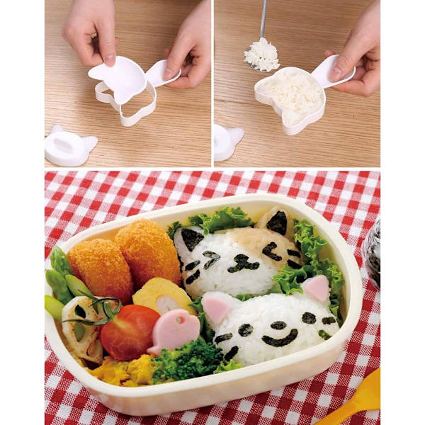 Onigiri Form - 5-delt Sushi Maker - Sød Kat Risbold Form Sæt - DIY Sushi Bento Køkkenforme