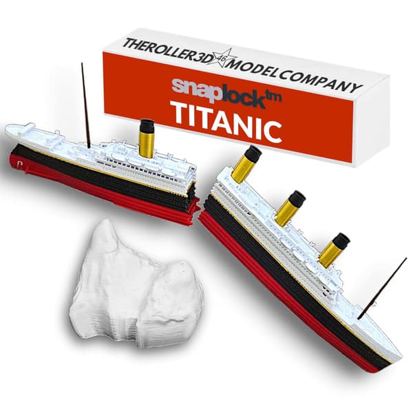Titanic Skipsmodell med Isfjell – Avtakbar Skipsmodell Skrivebordsdekorasjon