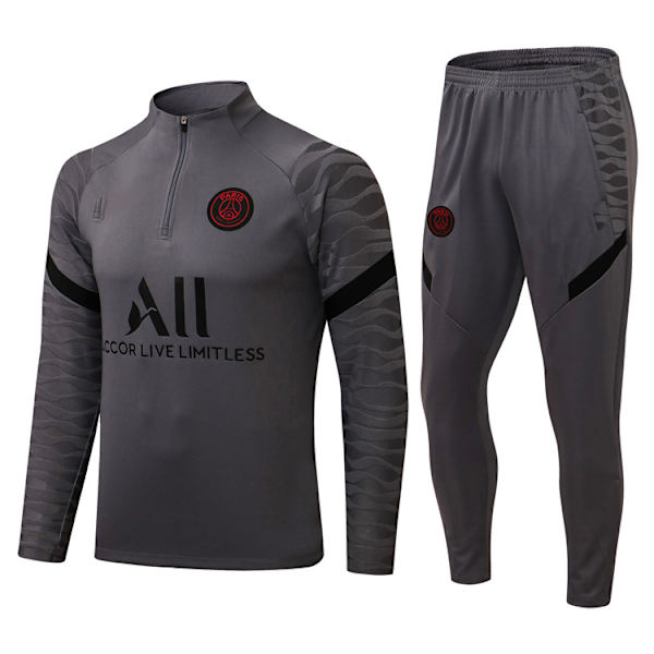 Paris, Atletico Madrid, Inter Milan, Liverpool, Marseille Brasilien Långärmad Tröja, Träningsset för Vuxna och Barn, Set Grå grå gray grey XXL