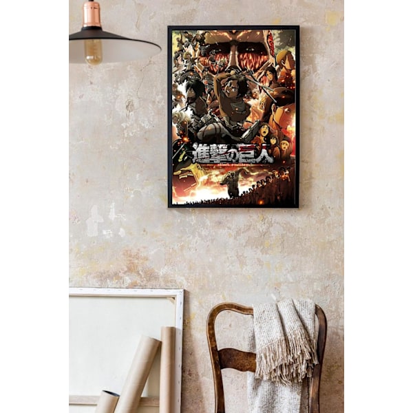 Attack on Titan-plakat, kreativ maleri-dekorasjon, uinnrammet versjon (16\" x 24\") (005)