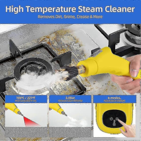 Damprenser 2500W højtryk til dybderengøring 1100ml 3 bar Yellow EU Plug