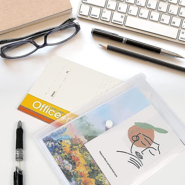 Almi A5 plastlommer Transparent - 24 stk Trykknapplomme Polypropylen Dokumentmappe Present