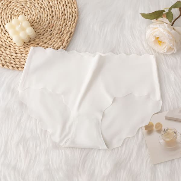 3 STK Sømløse Ice Silk Trusser til Kvinder, Åndbare Lette Usynlige Trusser*M*Hvid White M