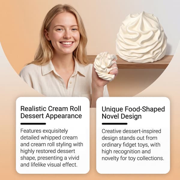 Creme Squishy Stressaflastende Legetøj Langsomt Stigende Sensorisk Fidget Klemmelegetøj Hvid