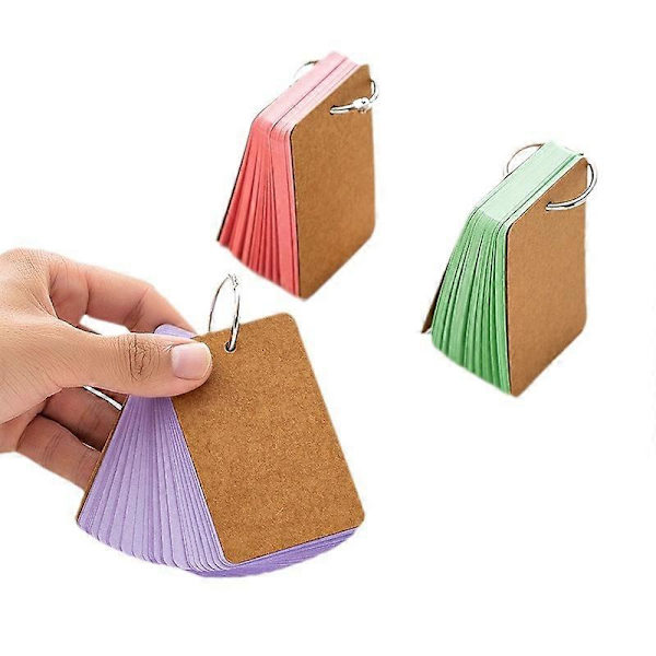 Registerkort 6-pack papperskort med ring Memo Blank Flash Card