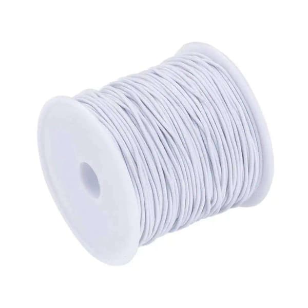 Svart nylonbelagt elastisk tråd - Rull med 50 meter, 0,6 mm svart