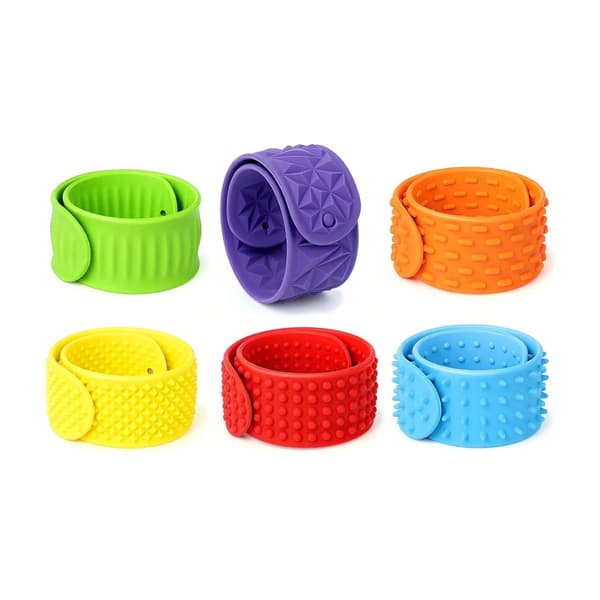 Slap Bracelet Fidget Sensoriska Leksaker, 6-pack Sensoriska Leksaker för Barn med Autism (f2)