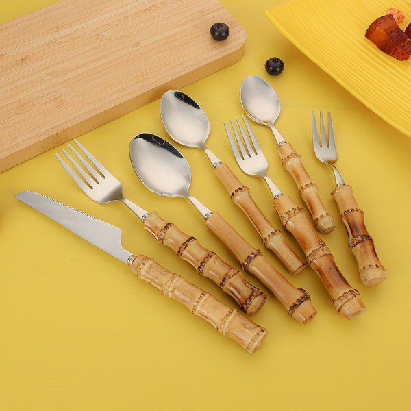 Bambu Creative Handle Design Ruokailuvälinesetti 16-osainen ruostumaton teräs Wester{f2}