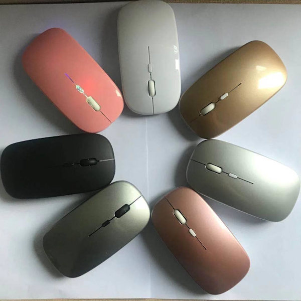 Computer Mouse - Støjsvag og lysende trådløs opladning (Sort){hw}