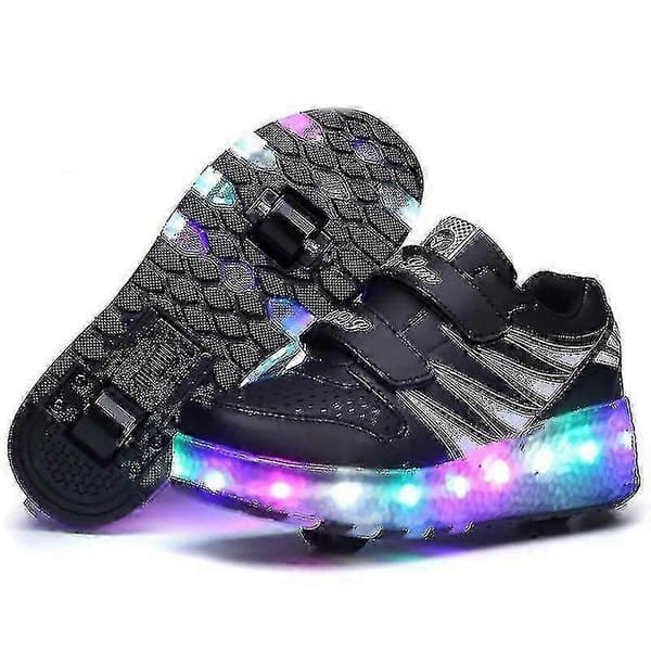 LED rullesko for barn med blinkende hjul black 36