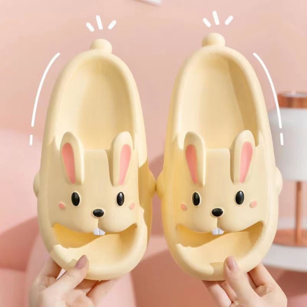 Søte Kanin Sommersko Komfortable og Stilige Slippers for Daglig Bruk Hjemme og Utendørs, Gul Yellow 40-41