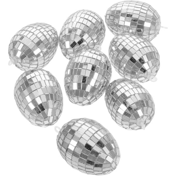 Påskäggsprydnader - 8 delar vårdekoration, korgbordsdisplay-set Glossy finish 8pcs