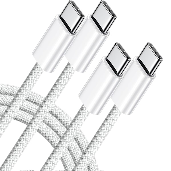 2-pack 3FT USB-C till USB-C-kabel - Certifierad snabbladdningskabel för iPhone 15 Pro Max, Samsung S23, iPad Pro, MacBook Air etc. 6 st