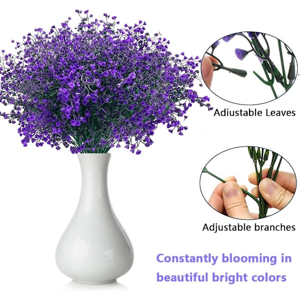 10 Stjälkar Konstgjorda Buskar 37cm Utomhusväxter Konstgjorda Blommor Plast Konstgjorda Blommor Inomhus Utomhus Balkong Kontor Bröllop