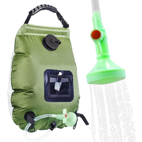 20L Solcelledrevet Dusjpose, 5-Gallons Dusjpose, Utendørs Camping Badevannspose, Toalettmappe green